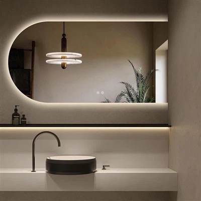 Espelho de banheiro LED em arco